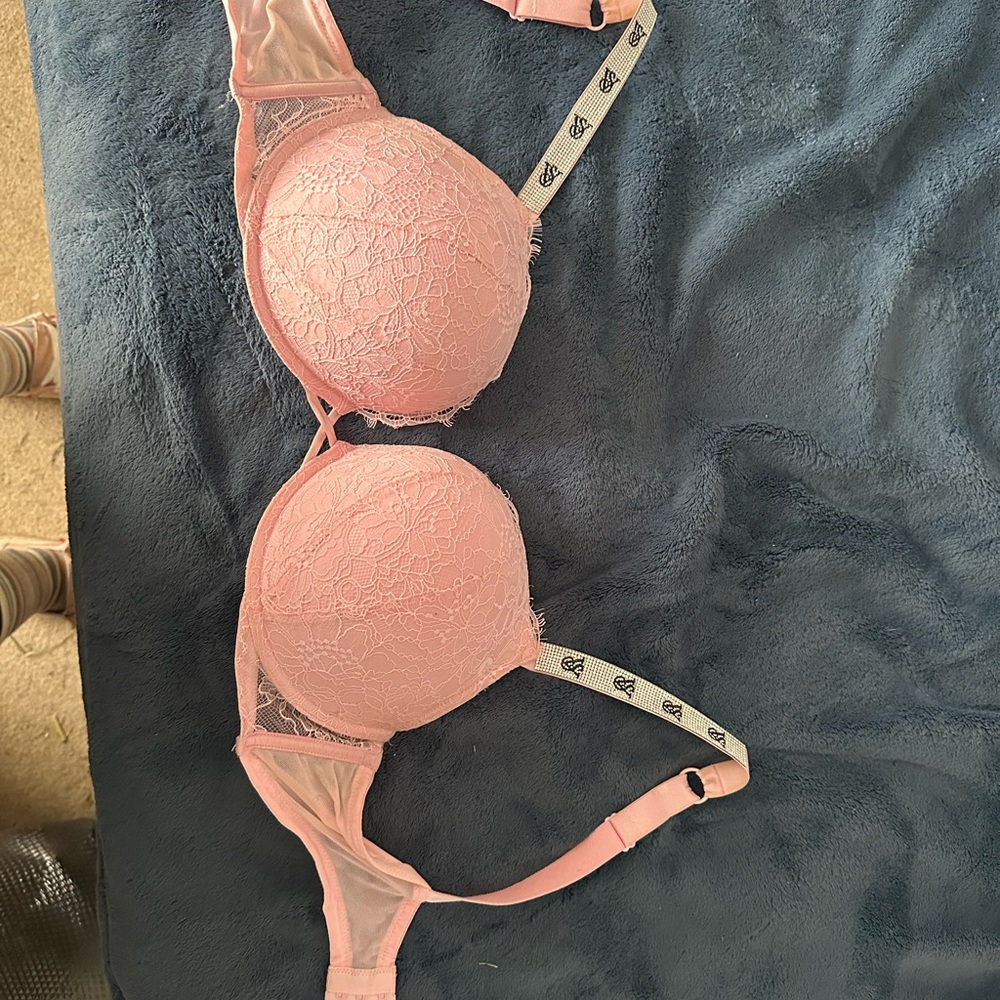 Pink Lace Victoria’s Secret shine strap Bra
